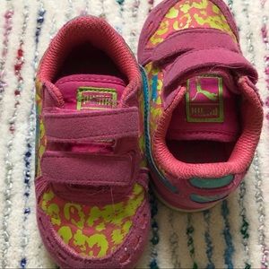 Good used condition pink leopard Puma shoes